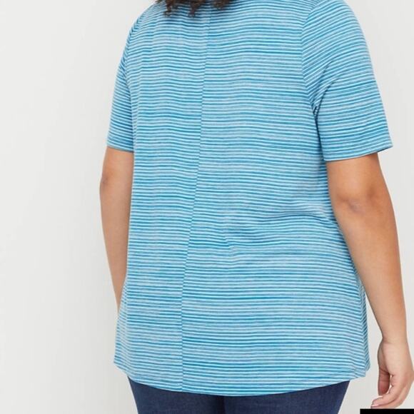 Lane Bryant Striped Perfect-Sleeve Swing Tee - Picture 2 of 6